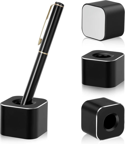 2 Pieces Metal Pen Stand Square Pen Holder Base Aluminum Student Desk Organizer Single Pen Holder for Desk Desktop Toothbrush Stand Holder Pen Dis...