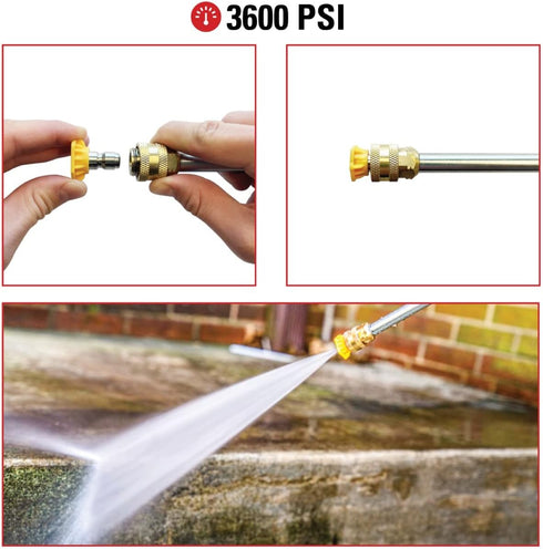 Simpson Cleaning 80145 3600 PSI Universal Pressure Washer Nozzles, 1/4-Inch Quick Connect, Hot- or Cold-Water Use, Set of 5...