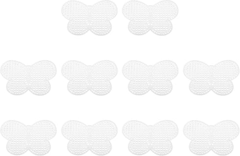 PATIKIL Plastic Mesh Canvas Sheets,10Pcs 3.15inch Cross Needlework Blank Yarn Crafting for Embroidery DIY Bookmarks Cup Mats, White, Butterfly Sha...