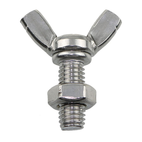 6pcs M8 1.25x20mm Stainless Steel Butterfly Screws with 6pcs Nuts Hand Tighten Toolless Adjust Bolt Butterfly Wing Head Thumb Screws...