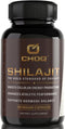 CHOQ® Shilajit - Over 50% Fulvic Acid, 500 mg Vegan Capsules, Energy, Brain, Focus, Collagen, Hormones, Mitochondrial Function, Urolithin A, Lab-T...