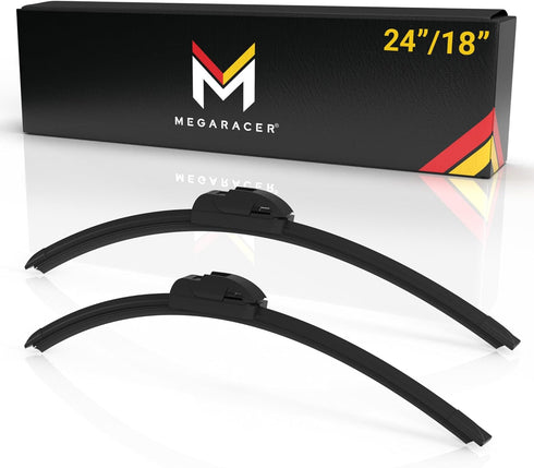 Mega Racer 24"+18" Wiper Blade, Automotive Replacement Windshield Wiper Blades For My Car, Windshield Wipers for Driver and Passenger Side, All Se...