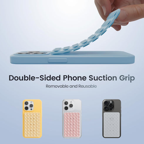 Double Sided Suction Cup Phone Mount,Silicone Suction Phone Case Adhesive Mount with Higher Suction Power for iPhone and Android, Phone Suction Gr...