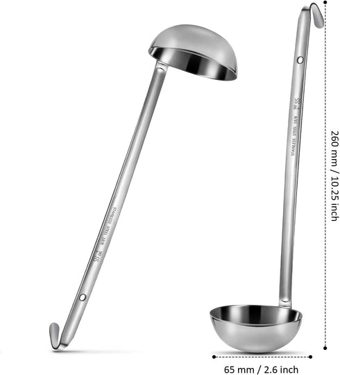meekoo 3 Pieces Stainless Steel Ladle Soup Handle Ladle with Pouring Rim for Kitchen Cooking Soup Sauce(3 oz)...