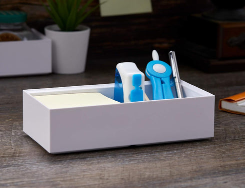Bostitch Office Konnect Desk Organizer Accessory Tray, Wide, Stacks for Desktop Storage, White...