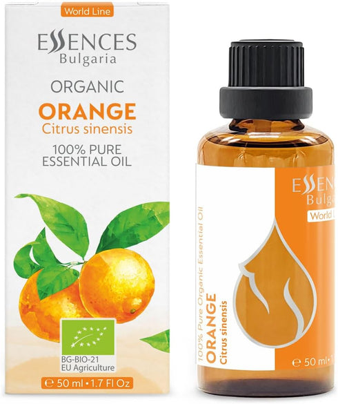 Essences Bulgaria Organic Orange Essential Oil 1.7 Fl Oz 50ml Citrus sinensis - 100% Pure and Natural Undiluted Therapeutic Grade Home Aromatherap...