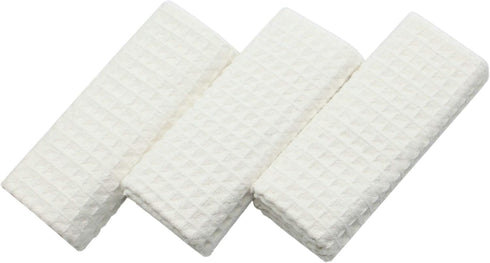 Waffle Weave Kitchen Drying Towels - Thick Microfiber, Absorbent, Lint Free 16Inch x 24Inch 3 Pack Beige...