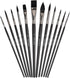 Artist Paint Brush Set of 12 Art Brushes for Watercolor Acrylic Gouache Canvas Oil and Tempera Painting for Beginners...