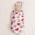 Love Hearts Dog Paw Print Newborn Swaddle Blankets Hat Sets Soft Baby Receiving Blanket Swaddle Sack for Baby Shower Infant Boy Girl Gift...