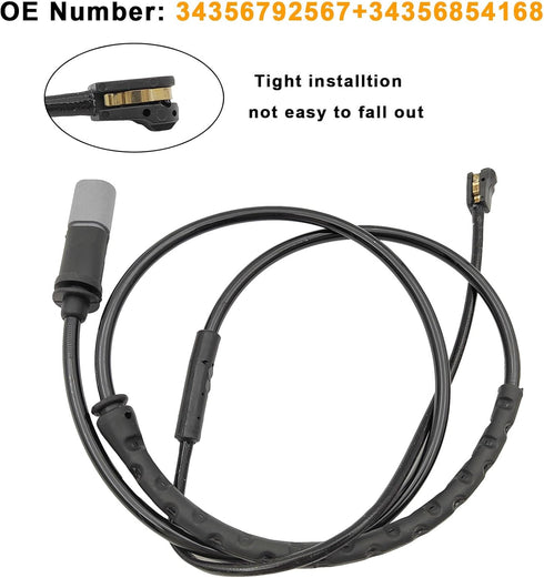 Brake Pad Wear Sensor Front & Rear Wheel | Compatible for BMW E70 E71 X5 X6 2011 2012 2013 2014 2015 2016 | Replacement # 34356792567, 34356854168...