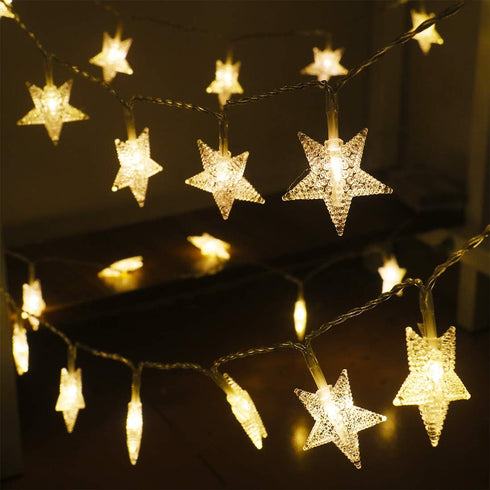 Star String Lights,16.4 ft 50 LED 8 Modes Battery Operated String Lights with Remote & Timer Dimmable Twinkle Fairy Lights String for Kid Bedroom ...