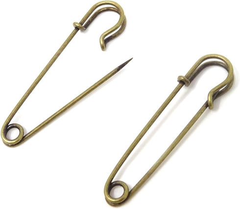 Honbay 30PCS 5cm/2Inch Brooches Heavy Duty Safety Pins for Blankets, Sweaters, Shawls, Kilts, Crafts (Bronze)...