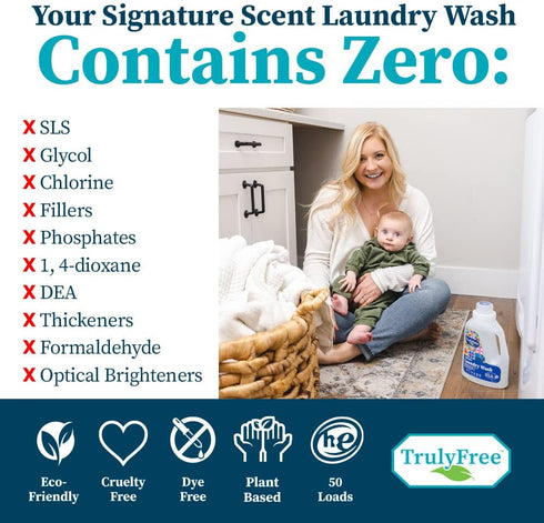 Laundry Detergent for Sensitive Skin | Gentle & Safe for Baby Clothes | Plant-Based | Easy to Dissolve to Create a Liquid| Include 1 Refillable Bo...