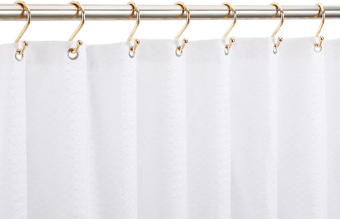 Gold Shower Curtain Rings Hooks, Set of 12 CHICTIE Decorative Shower Curtain Hooks, Premium Metal Rust Resistant S Shaped Hooks Hangers for Bathro...