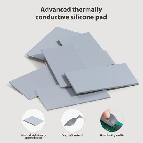 Performance Thermal Pad, 85x45x0.5mm Highly Efficient Thermal Conductivity 13 W/mK, Insulated Heat Resistant Resistant Silicone Thermal Pad for IC...
