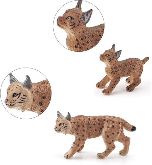 2 Pcs Realistic Lynx Figure Plastic Lynx Figurine Lynx Action Figure Simulated Lynx Model for Halloween Christmas Birthday Party Favors Decoration...