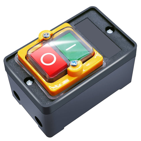 mxuteuk Waterproof Push Button Switch Motor On Off Switch Start Stop Switch Self Lock Mechanical Equipment Control Station 10A AC 220V/380V KAO-10...