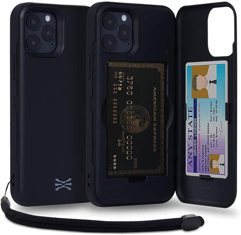 TORU CX PRO for iPhone 12 Pro/iPhone 12 Case Wallet | Protective Shockproof Heavy Duty Cover with Hidden Card Holder & Card Slot | Mirror & Wrist ...