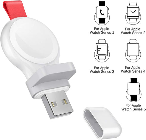 i.VALUX Travel Charger for Apple Watch, Portable Magnetic iWatch Wireless Charger, Cordless USB Fast Charging Compatible with Apple Watch Series 8...