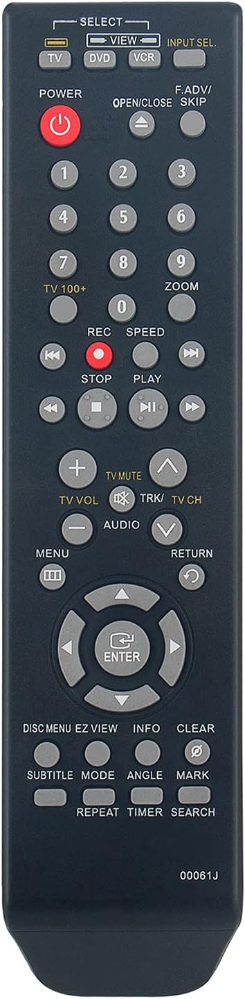 AK59-00061J 00061J Replacement Remote Control Applicable for Samsung DVD VCR Combo DVD-V9800 DVD-V9700 DVD-V9800M DVD-V9800/XAA DVD-V9700/XAA...