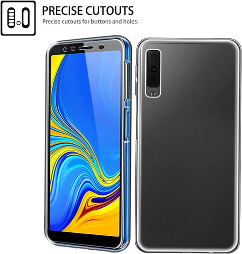 Case Compatible with Samsung Galaxy A7 (2018), Full Body Protection 360 Gel Phone Cover Clear Transparent Soft Silicone...