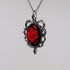 Gothic Red Rose Cameo In Thorns Pendant Necklace...
