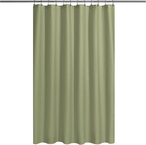 N&Y HOME Fabric Shower Curtain or Liner with Magnets Sage Green - Hotel Quality, Machine Washable, Water Repellent - Sage, 72x72...