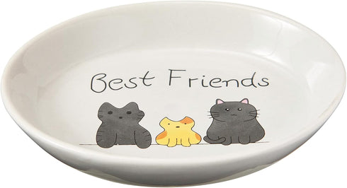 SPOT by Ethical Products - Heavy Ceramic High Gloss Dog Bowl Cat Bowl Durable Dog Food and Water Pet Dish - Dishwasher Safe - BEST FRIENDS OVAL CA...