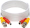 20FT White Premade BNC Video Power Cable Extension Wire for CCTV, Security Camera, DVR, Surveillance System, All in One Plug & Play Cord...