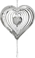 3D Wind Spinners Outdoor Garden Decor - Stainless Steel Reflective Hanging Wind Spinner Bird Devices Deterrent Away from Yard, Metal Heart Wind Sc...