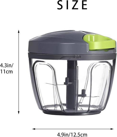 Ourokhome Manual Food Processor Vegetable Chopper, Portable Hand Pull String Garlic Mincer Onion Cutter for Veggies, Ginger, Fruits, Nuts, Herbs, ...
