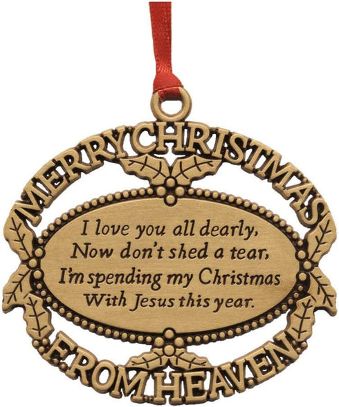 Gold Plated Keepsake Memorial Ornament with Poem and Gift Box - for Christmas Tree, Sympathy and Remembrance Gift...