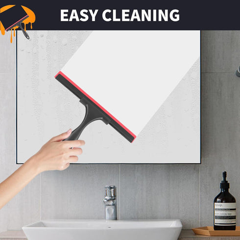 SetSail Shower Squeegee for Glass Doors Stainless Steel Squeegee for Shower Glass Door All-Purpose Window Squeegee for Tile Shower Walls, Sink, Mi...
