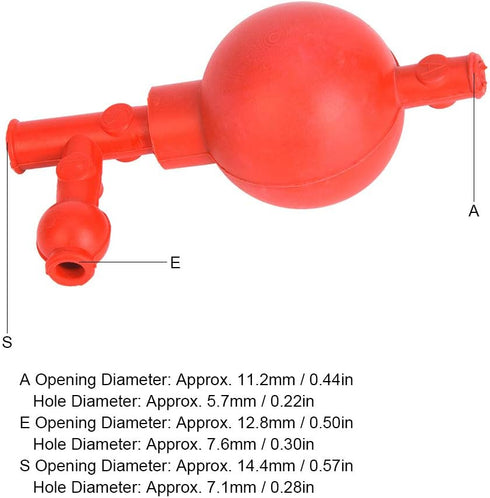 Hapivida Pipetting Ball, 3 Openings Lab Rubber Suction Bulb Quantitative Rubber Pipette Filler Lab Suction Ball for Industrial Mineral Agricultura...