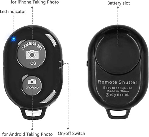 Wireless Remote Shutter for Cellphones and Tablets (3 Pack), AOQIYUE Wireless Remote for iPhone/Android Camera Control, Selfie Clicker for Photos ...