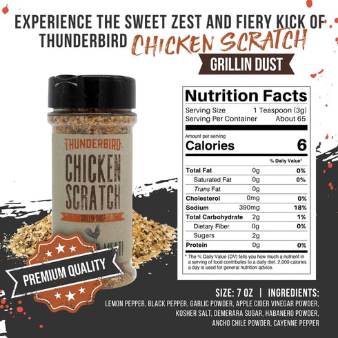 Lane's Thunderbird Chicken Seasoning Scratch, All-Natural Chicken Wings Seasonings and Spices for Cooking, Gluten-Free Chicken Rub Spice, No MSG, ...