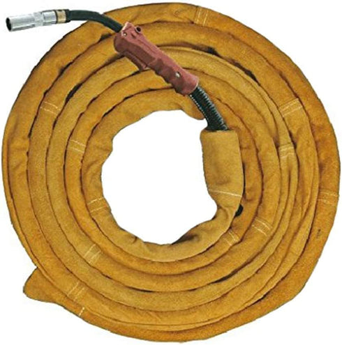 TIG Welding Torch Cable Cover/Sleeves inchzx Flame-Resistant Cowhide Leather Kevlar Stitched,MIG/Plasma Cable Sleeves Tig Cover,137 Inch (Yellow)...