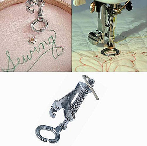 3Pcs Metal Open Toe Presser Foot Free Motion Quilting Embroidery Presser Foot fits for Most Low Shank Snap-On Singer, Brother, Babylock, Euro-Pro,...