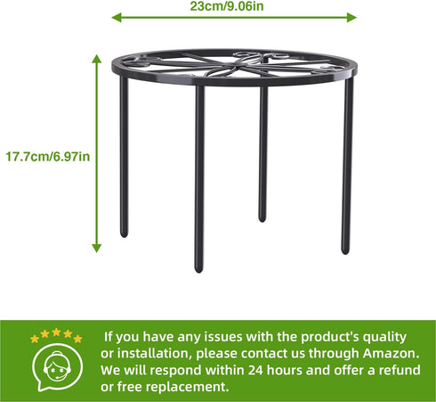 1PCS Plant Stand-9.06IN Flower Pot Stand, Plant Holder Heavy Duty Iron Plant Pot Shelf, Anti-rust Round Plant Rack for Room Indoor and Outdoor Cou...