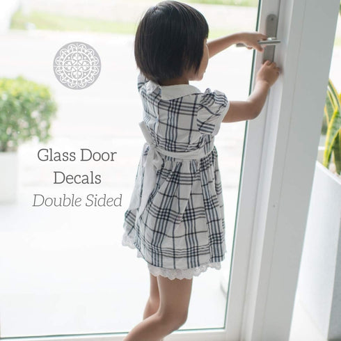 Glass Door Decals – Double-Sided Safety Stickers to Prevent Accidental Collisions (Set of 2) (Clear Mandala)...
