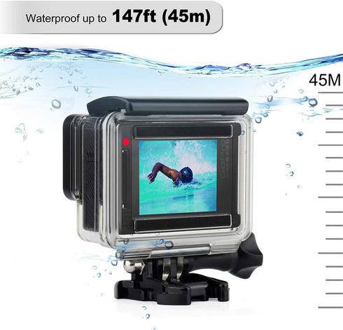 Waterproof Housing Case for GoPro Hero 4, Hero 3+, Hero 3 Underwater Photography - Waterproof Up to 131 ft (40M) - with Quick Release Mount, Thumb...