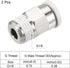 PATIKIL G1/8 Push to Fit 5mm OD Hose Connect Fittings, 2 Pack Straight Coupling Adapter for Gas Pneumatic Air Flow Transition, White & Silver Tone...