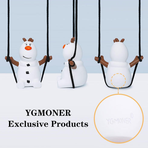 YGMONER Super Cute Swinging Snowman Car Mirror Hanging Ornament Car Interior Accessories (Snowman)...