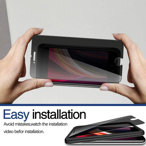 3-Pack Privacy Screen Protector for iPhone SE 2020, Anti Spy Tempered Glass Film, Touch Sensitive, Bubble-Free, Case Friendly [with Easy-Installat...