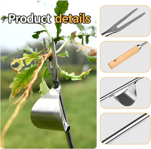 Hand Weeder Tool, Stainless Steel 2 Pcs Weeder Tool for Garden and Farm,Weeding Tool for Gardening,Garden Weeder, Weed Pulling Tool, Weed Puller T...