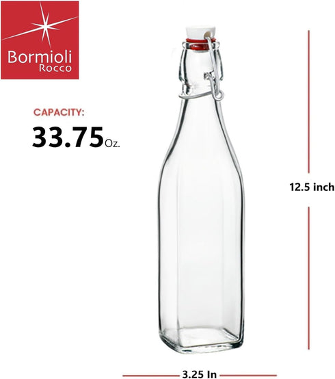 Bormioli Rocco Square Swing Bottle 33.75 Ounce...