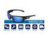 Bullhead Safety Dorado Safety Glasses with Dual Lenses, ANSI Z87+, Blue Light Glasses with UV Light Protection and Anti-Scratch Coating, Blue Revo...