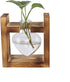 Plant Terrarium with Wooden Stand,Heart Shaped Transparent Glass Vase Flower Pot Hydroponics Plant Propagation Station for Hydroponics Plants Home...