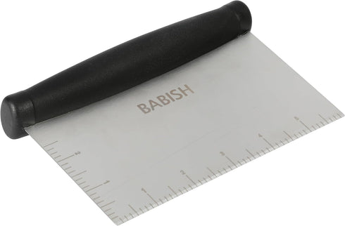 Babish Multi-Purpose Stainless Steel Scaper/Chopper with Grip, 6-Inch, Silver/Black...