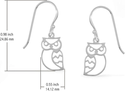 Boma Jewelry Sterling Silver Open Owl Dangle Earrings...